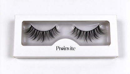 Proinvite False Eyelashes, Fluffy Wispy Faux Mink Lashes, Natural Volume Handmade Strip Eyelashes, Reusable Soft False Lashes for Daily Makeup