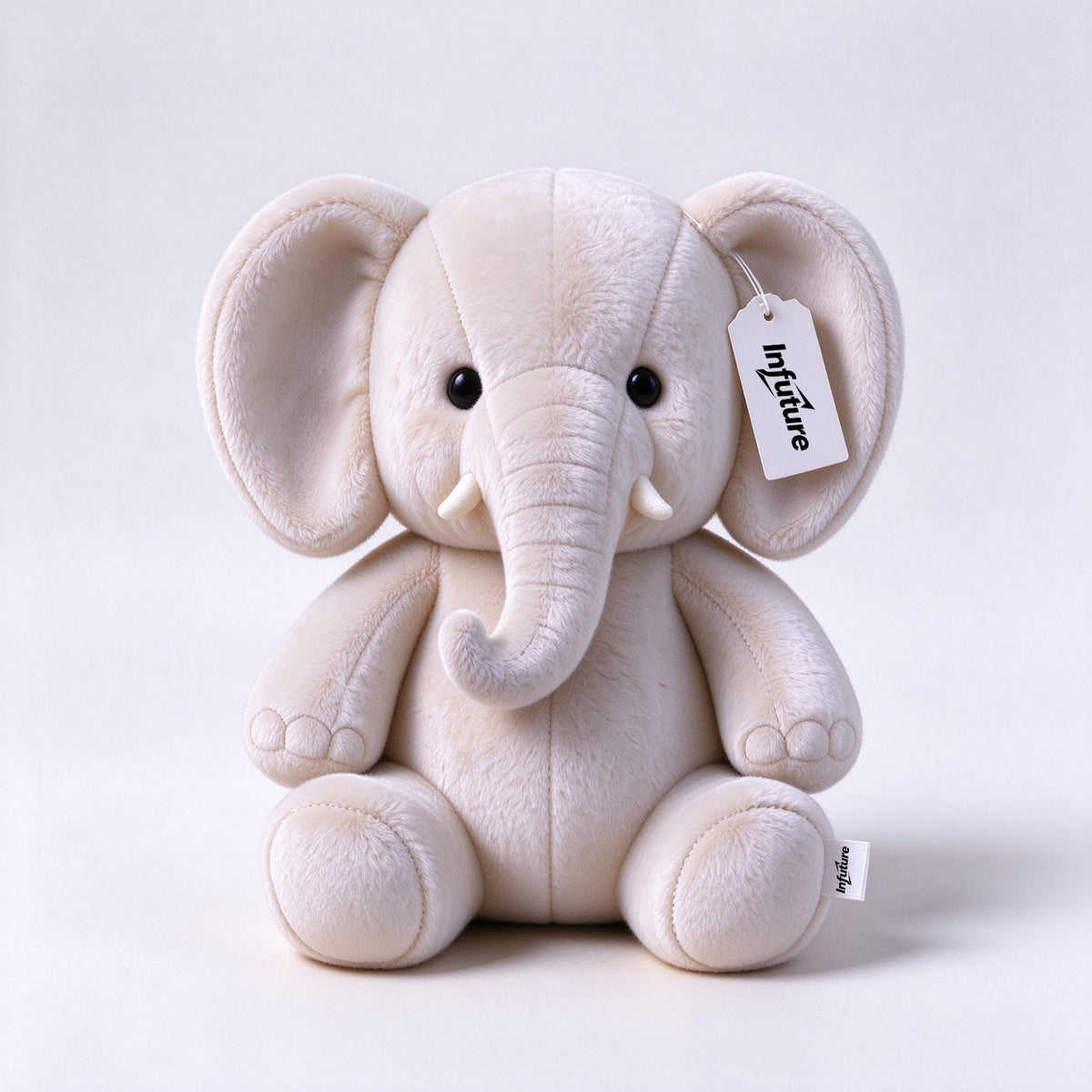 Infuture Elephant Stuffed Animal Plush Toy, Soft Cute Cream Elephant Plushie, Stuffed Elephant Plush Doll for Kids, Baby Shower Gift, Gift Box Packaging