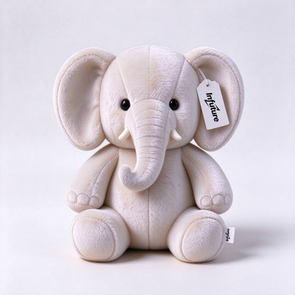 Infuture Elephant Stuffed Animal Plush Toy, Soft Cute Cream Elephant Plushie, Stuffed Elephant Plush Doll for Kids, Baby Shower Gift, Gift Box Packaging