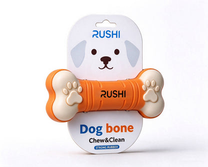RUSHI Dog Bone Pet Toys, Strong Rubber Durable Dog Chew Toys for Teeth Cleaning, Interactive Dog Bone Toy for Medium Large Dogs, Grinding Teeth & Reduce Boredom