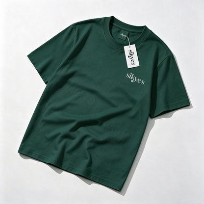 sikyes Men's Short Sleeve T-Shirt, Classic Crew Neck Cotton Tee, Minimal Logo Print Casual Summer T Shirt for Daily Wear
