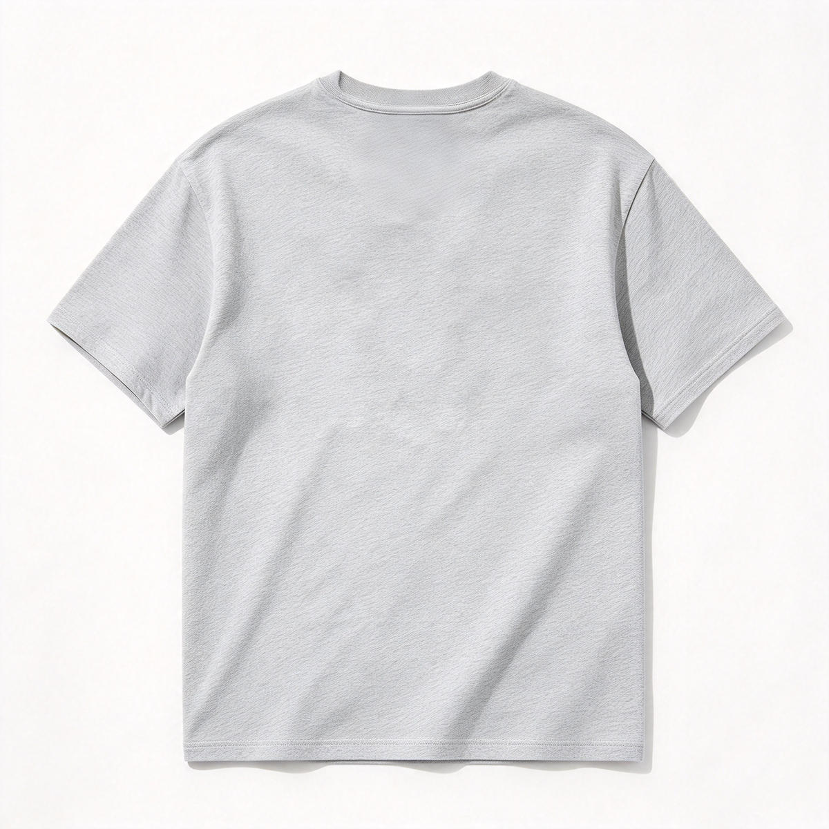 Sprhalf Heather Gray Crew Neck Short Sleeve T-shirt, Soft Breathable Heavyweight Cotton Loose Fit Solid Casual Layering Tee