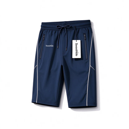 Sweethide Men's Athletic Pants, Quick Dry Lightweight Sports Pants with Zipper Pockets, Elastic Waist Drawstring Workout Pants for Running Gym