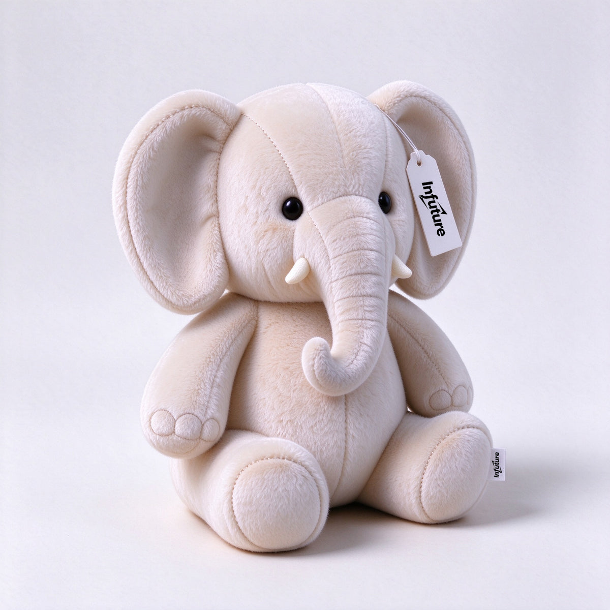 Infuture Elephant Stuffed Animal Plush Toy, Soft Cute Cream Elephant Plushie, Stuffed Elephant Plush Doll for Kids, Baby Shower Gift, Gift Box Packaging