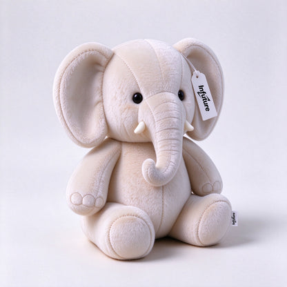 Infuture Elephant Stuffed Animal Plush Toy, Soft Cute Cream Elephant Plushie, Stuffed Elephant Plush Doll for Kids, Baby Shower Gift, Gift Box Packaging