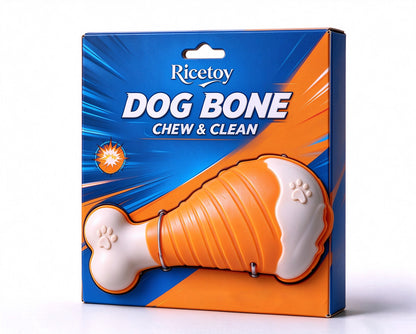 Ricetoy Dog Bone Pet Toys, Durable Dog Chew Toys for Teeth Cleaning, Tough Interactive Dog Bone Toy for Medium Large Dogs, Reduce Boredom & Teeth Grinding