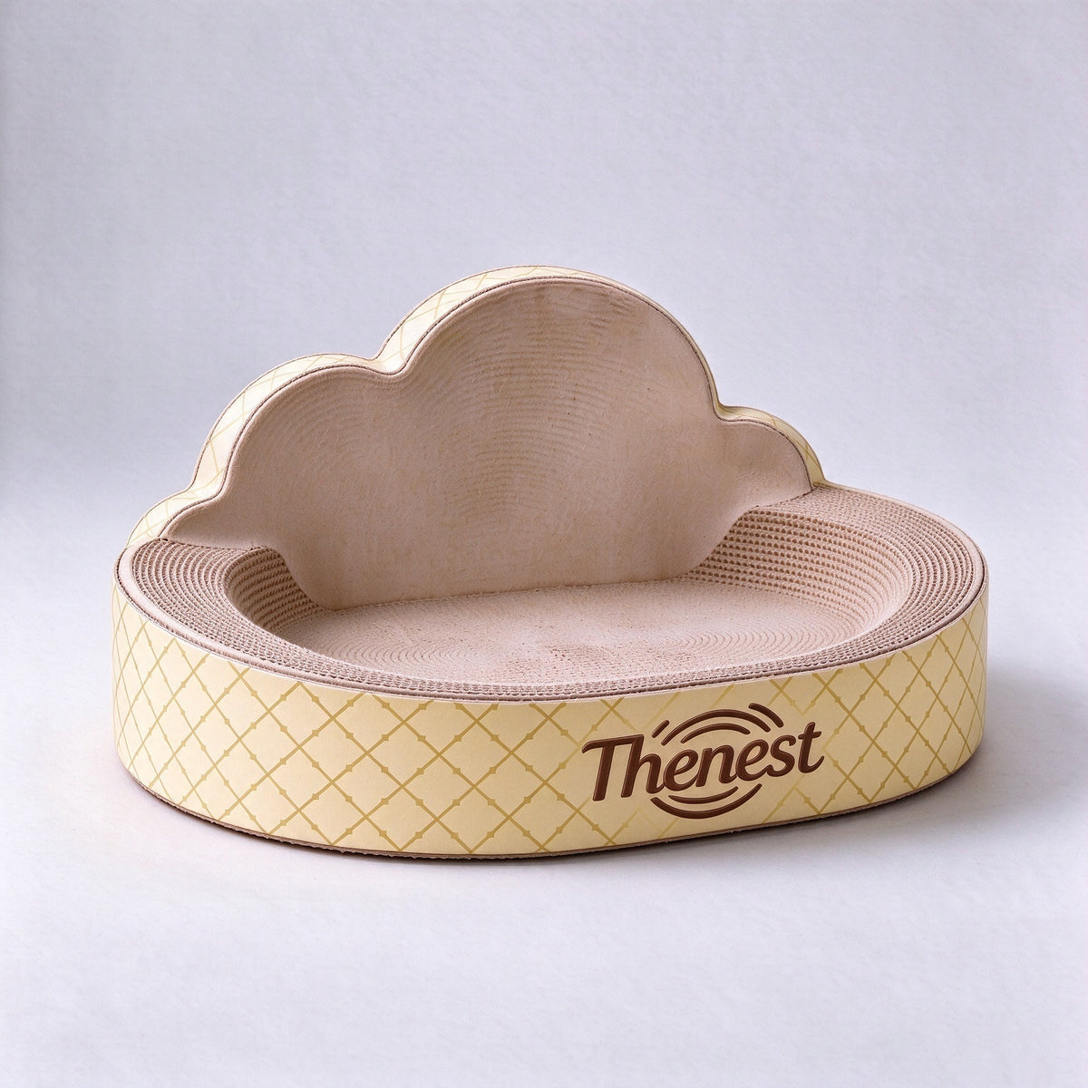 Thenest Cloud Shaped Cat Scratching Pad, High Density Corrugated Cardboard Cat Scratcher Bed, 2 in 1 Cat Scratcher Lounge for Indoor Small Medium Cats