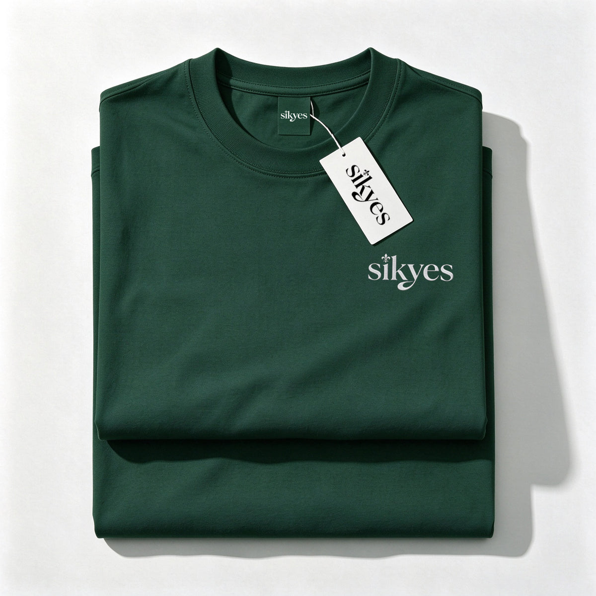 sikyes Men's Short Sleeve T-Shirt, Classic Crew Neck Cotton Tee, Minimal Logo Print Casual Summer T Shirt for Daily Wear