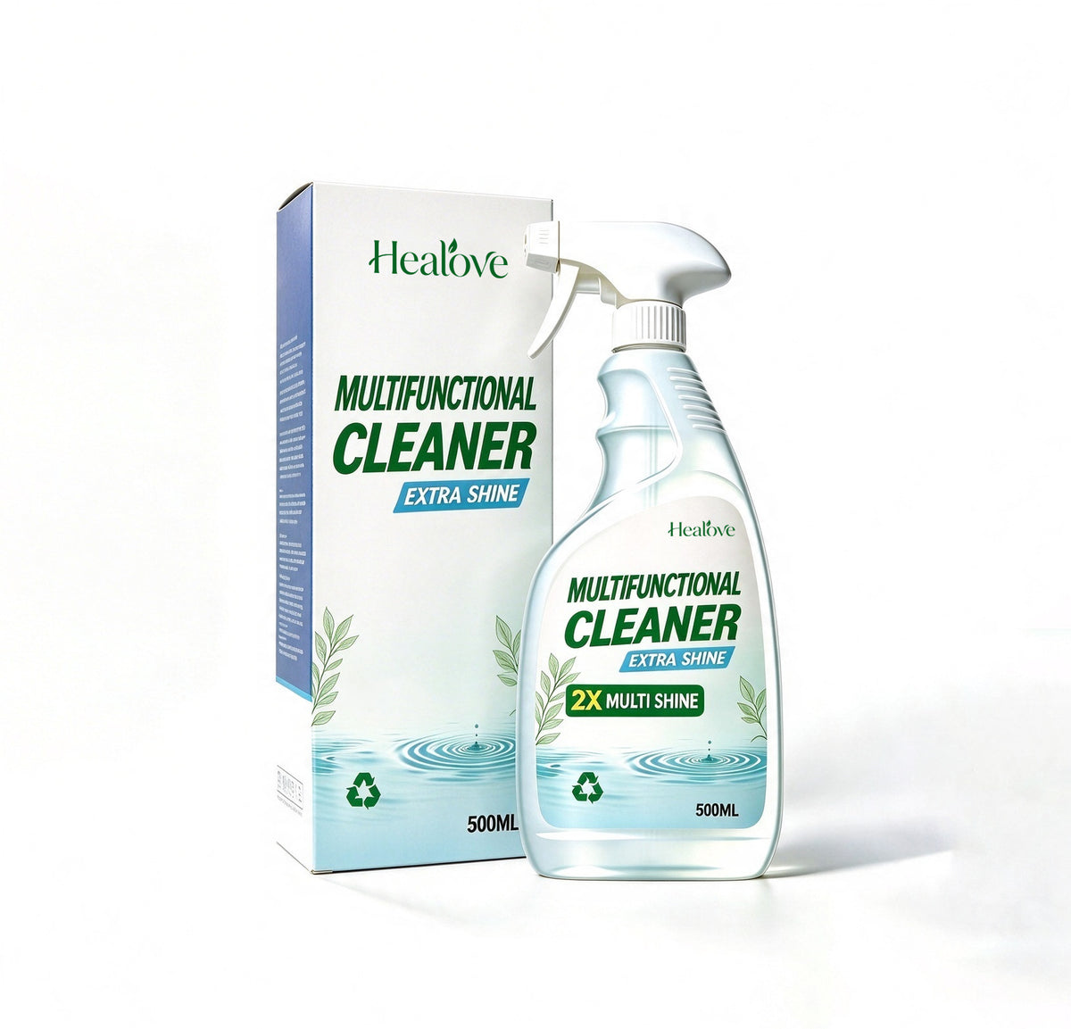 Healove Multifunctional Cleaner Spray, 500ml All Purpose Cleaner, Antibacterial All-Purpose Cleaning Spray for Kitchen, Bathroom, Countertop, Floor, Multi-Surface Extra Shine Household Cleaner