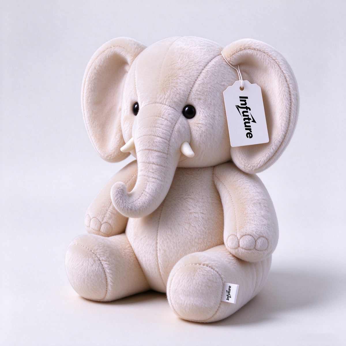 Infuture Elephant Stuffed Animal Plush Toy, Soft Cute Cream Elephant Plushie, Stuffed Elephant Plush Doll for Kids, Baby Shower Gift, Gift Box Packaging