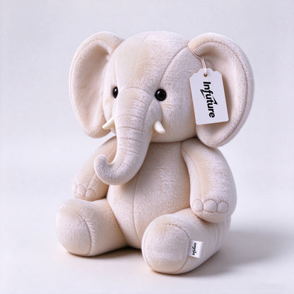 Infuture Elephant Stuffed Animal Plush Toy, Soft Cute Cream Elephant Plushie, Stuffed Elephant Plush Doll for Kids, Baby Shower Gift, Gift Box Packaging