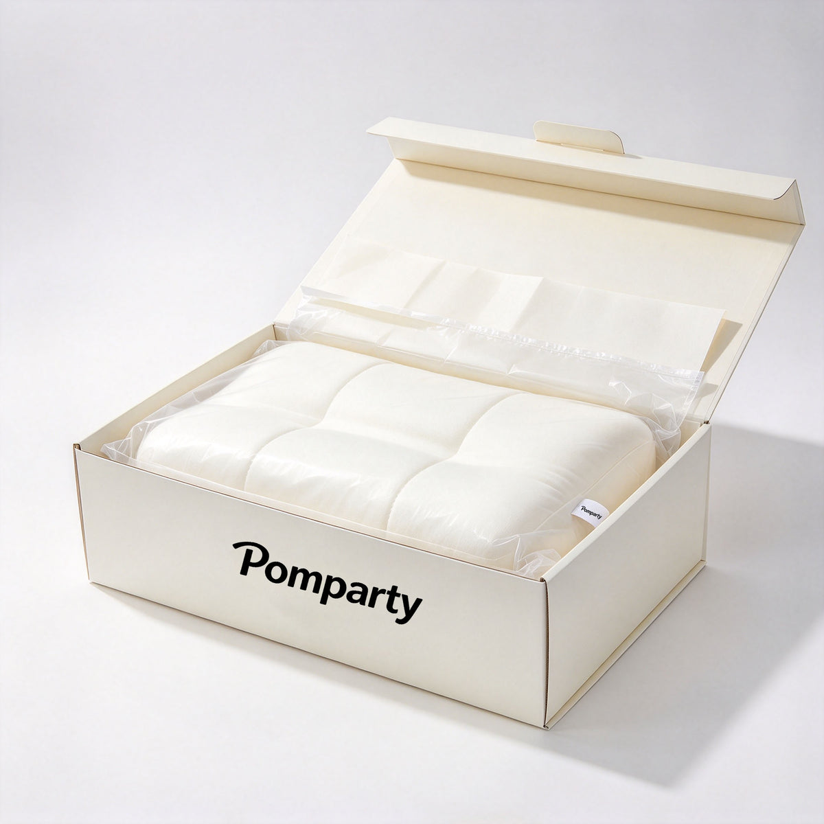 Pomparty 3 Zone Contour Neck Support Sleeping Pillow, Compressible for Shipping, Soft Ergonomic Pillow for Back and Side Sleepers, Adult Bedroom Guest Room Use