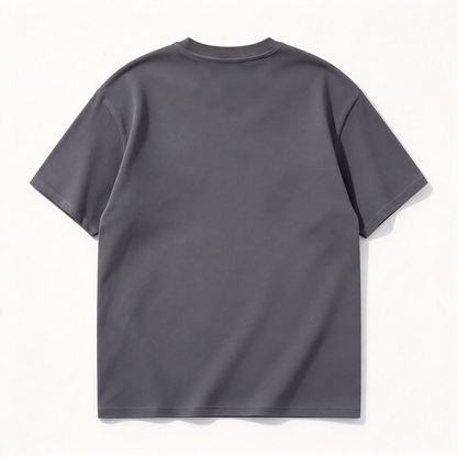 Hilluna Men's Crew Neck Short Sleeve T-Shirt, Solid Dark Grey Premium Cotton Basic Casual Tee for Daily Outdoors Workout
