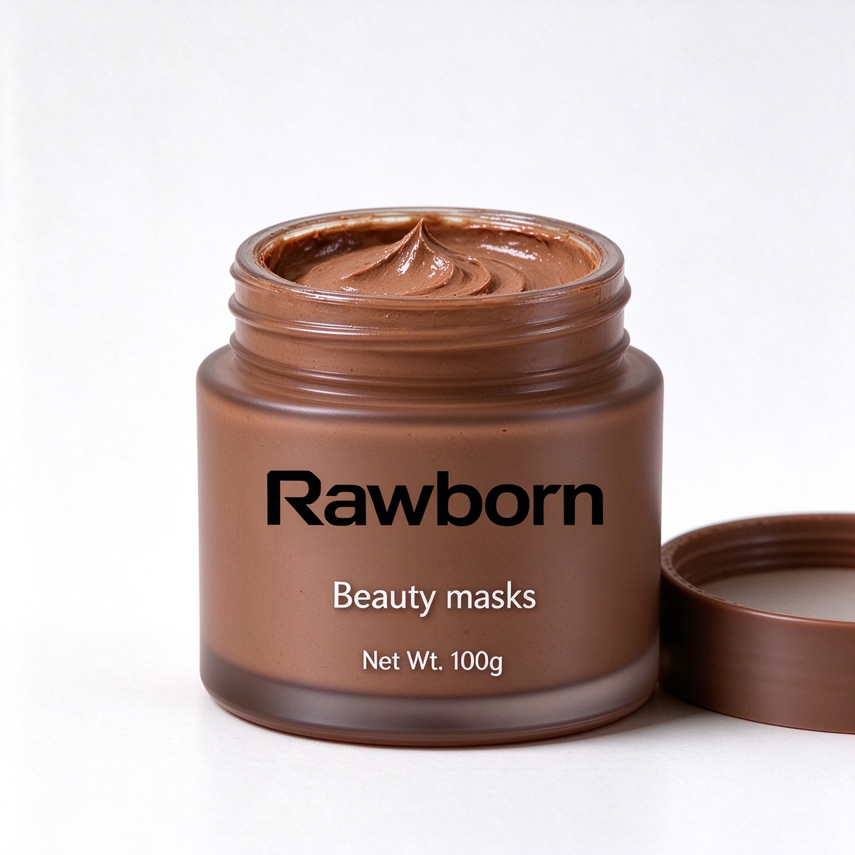 Rawborn Natural Mineral Brown Mud Mask 100g Deep Pore Purifying Oil Control Soothing Facial Mask for Blackheads & Clogged Pores