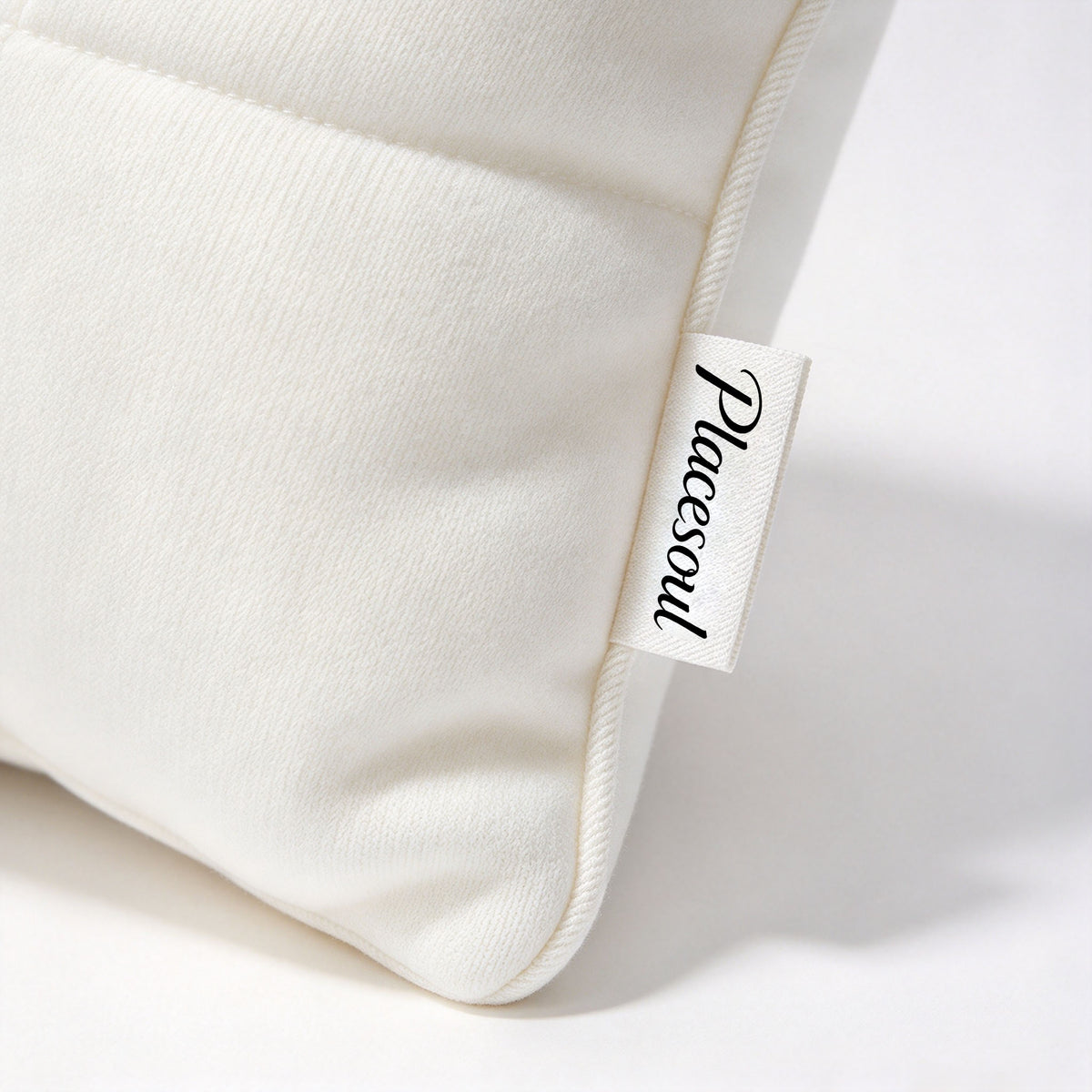 Placesoul Grid Quilted Square Throw Pillow, Compressible for Shipping, Soft Skin Friendly Decorative Cushion for Sofa Couch Window Seat Home Decor