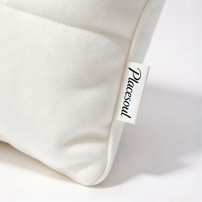 Placesoul Grid Quilted Square Throw Pillow, Compressible for Shipping, Soft Skin Friendly Decorative Cushion for Sofa Couch Window Seat Home Decor