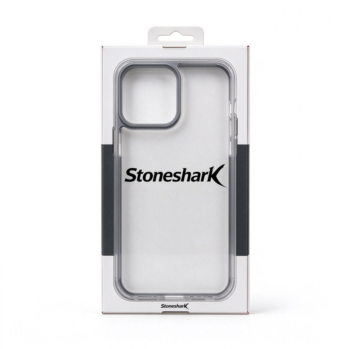 Stoneshark Clear Shockproof Phone Case, Slim Anti-Yellowing Protective Cover with Raised Camera Screen Bumper for Smartphone