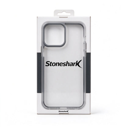 Stoneshark Clear Shockproof Phone Case, Slim Anti-Yellowing Protective Cover with Raised Camera Screen Bumper for Smartphone