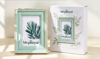 MvpRoyal Wooden Picture Frame, Mint Green Two-Tone Photo Frame, Tabletop Display & Wall Mount Photo Frame for Home Decor, Gift for Family Friends