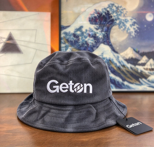 Geton Corduroy Bucket Hat, Classic Wide Brim Fisherman Cap with Embroidered Logo, Soft Lightweight Casual Bucket Hats for Men Women