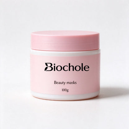 Biochole Beauty Mask 100g, Hydrating Nourishing Brightening Spreadable Wash Off Facial Mask, Evens Dull Skin Tone, Creamy Texture Face Mask Suitable for All Skin Types