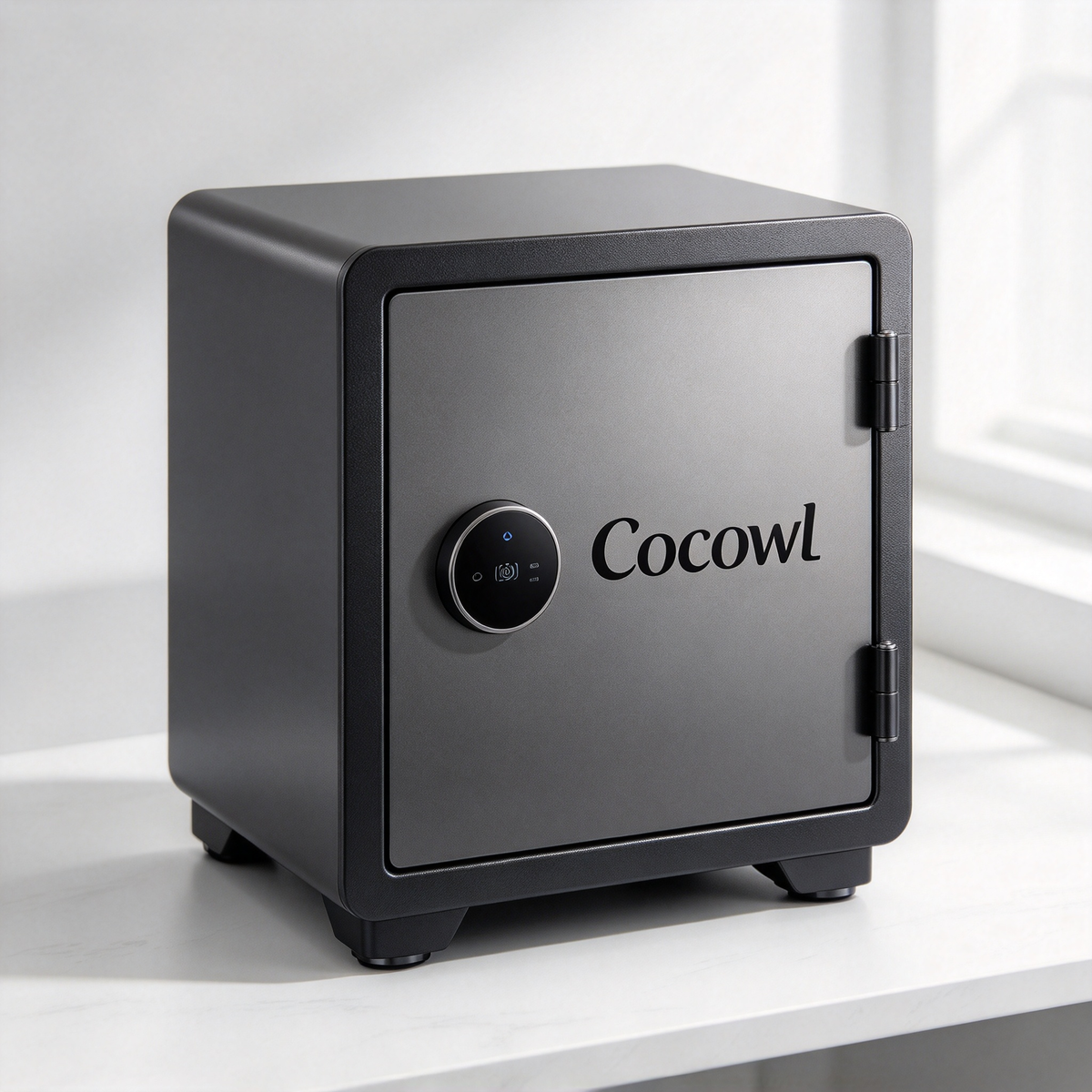 Cocowl Home Safe Box, Fingerprint Digital Security Safe with Removable Shelf, Solid Steel Lock Box for Money Jewelry Documents Valuables Storage for Home Office Hotel