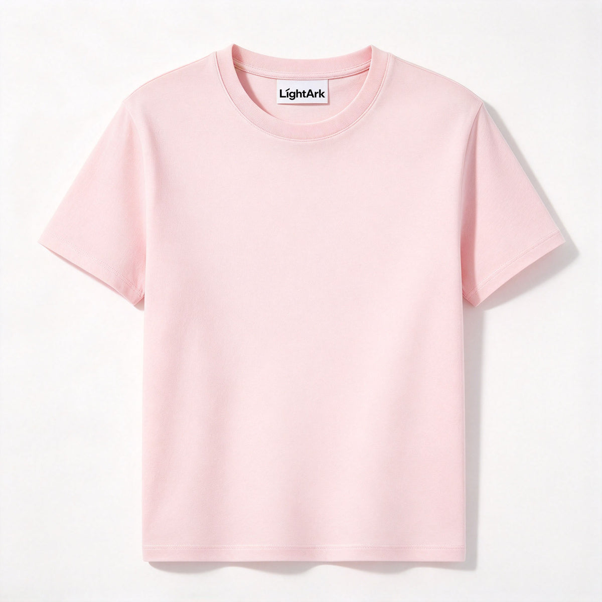 LightArk Womens Crew Neck Solid Short Sleeve T-Shirt, Soft Breathable Cotton Blend Basic Tee, Casual Everyday Top For Layering And Daily Outfits