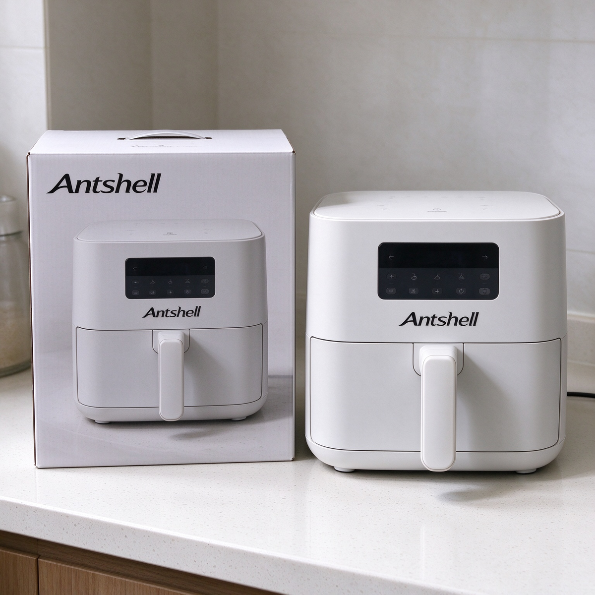 Antshell Digital Air Fryer, Large Capacity Touch Screen Air Fryer, Non Stick Basket Hot Air Fryer for Healthy Low Oil Cooking, Fries Chicken Veggies Snacks for Family Meals