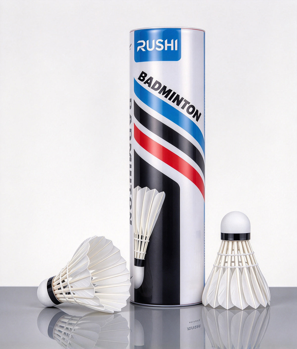 RUSHI Badminton Shuttlecocks, Durable Feather Badminton Balls, Stable Flight & Good Balance, Training Badminton Shuttlecocks for Indoor Outdoor Sports, 12 Pack