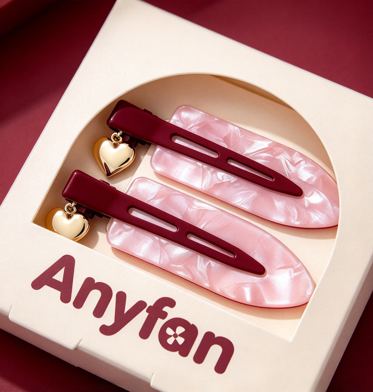 Anyfan Hair Clips, Heart Pendant Decorative Hair Clips, Acrylic Non Slip Hair Clips for Women Girls, Cute Hair Accessories for Daily Wear Party