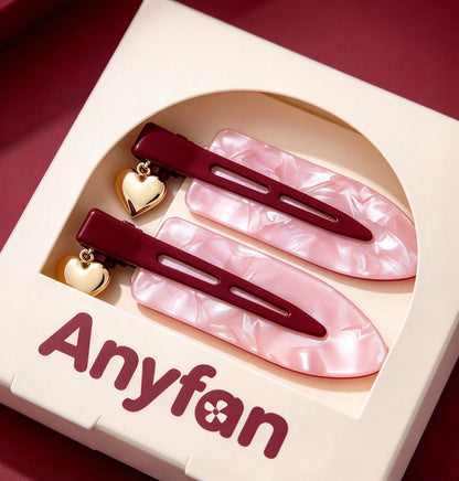 Anyfan Hair Clips, Heart Pendant Decorative Hair Clips, Acrylic Non Slip Hair Clips for Women Girls, Cute Hair Accessories for Daily Wear Party