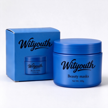 Wityouth Blue Clay Beauty Mask 100g, Deep Cleansing Hydrating Brightening Spreadable Facial Mask for Pore Refining Oil Control Skin Care