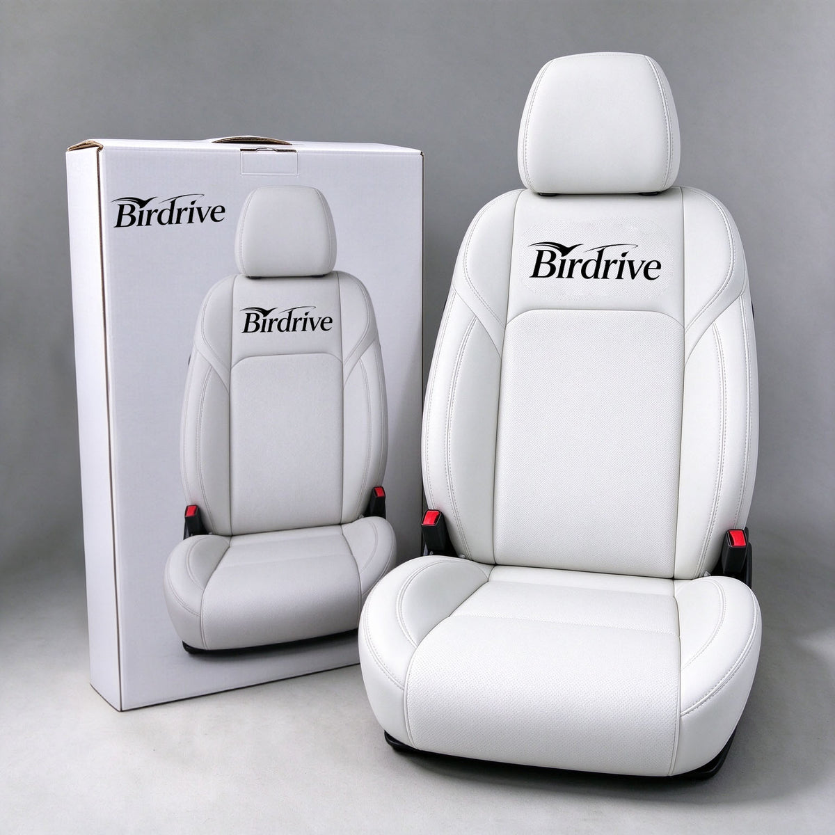 Birdrive Premium Faux Leather Car Seat Cover, Breathable Perforated Vehicle Seat Cushion, Ergonomic Auto Seat Protector for Sedan SUV Truck Interior Decoration
