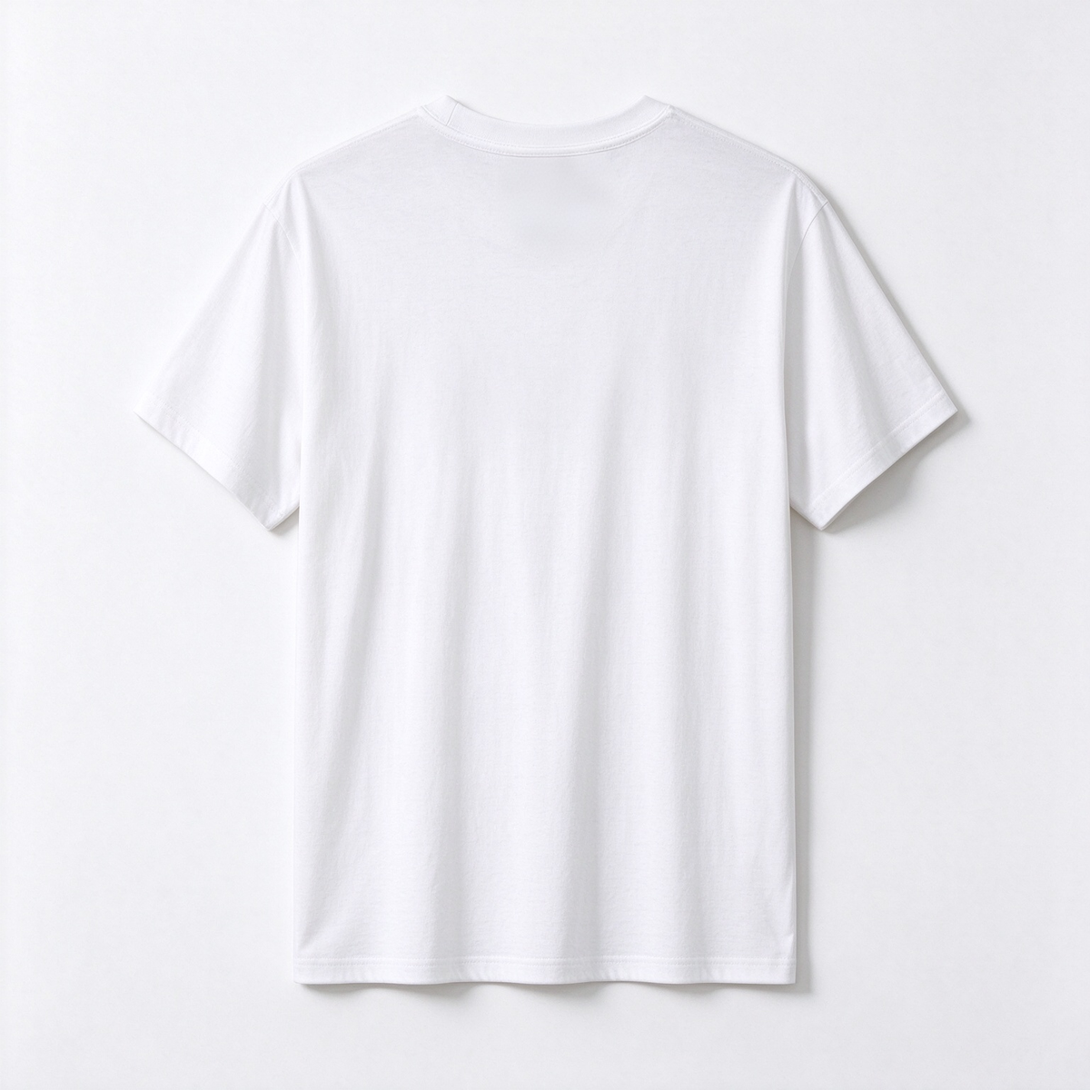 Openext Solid White Crew Neck T-shirt, Heavyweight Cotton Basic Tee, Soft Breathable Minimalist Casual Top, Unisex Everyday Staple