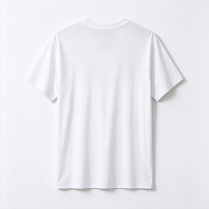 Openext Solid White Crew Neck T-shirt, Heavyweight Cotton Basic Tee, Soft Breathable Minimalist Casual Top, Unisex Everyday Staple