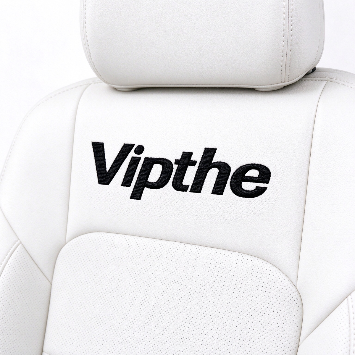 Vipthe Vehicle Replacement Seat, Ergonomic Breathable Automotive Seat, White Wear-resistant Full Wrap Car Seat