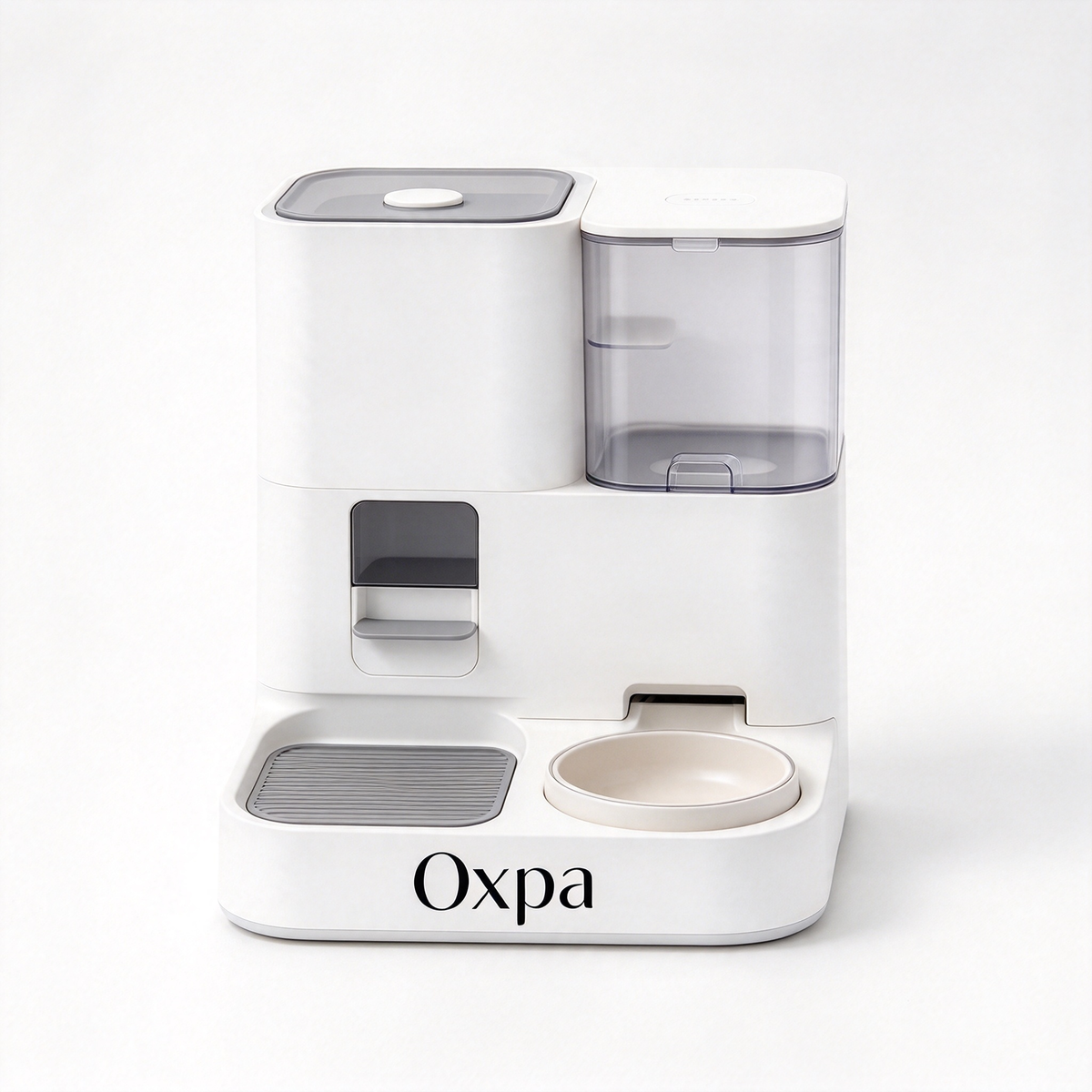 Oxpa Automatic Pet Feeder and Water Dispenser Combo, 2 in 1 Pet Food Water Station for Cats Small Dogs, Large Capacity Pet Feeding Station