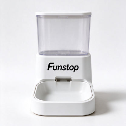 Funstop Gravity Pet Feeder, Large Capacity Airtight Food Storage Container, Automatic Dry Food Dispenser Bowl for Cats and Dogs, Indoor Pet Feeding Station