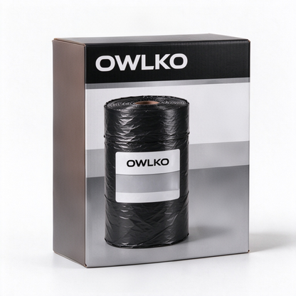 OWLKO Heavy Duty Black Trash Bags, Perforated Disposable Garbage Bags, Leak Resistant Tear Proof Plastic Bags for Kitchen Home Cleaning
