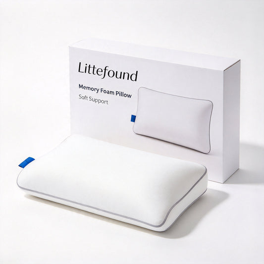 Littefound Memory Foam Pillow for Sleeping, Soft Support Cervical Pillow for Side Back Stomach Sleepers, Compressible Vacuum Packed for Convenient Shipping
