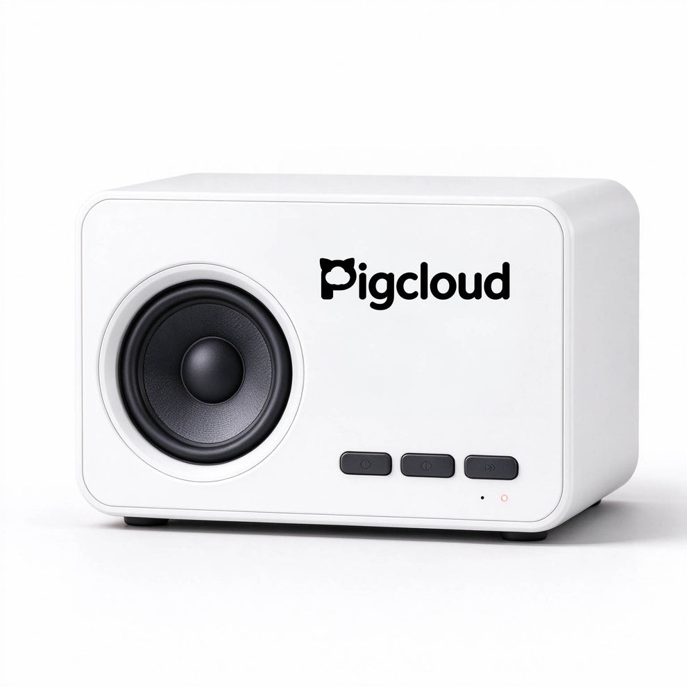 Pigcloud Bluetooth Desktop Speaker, Minimalist Retro Compact Loudspeak ...