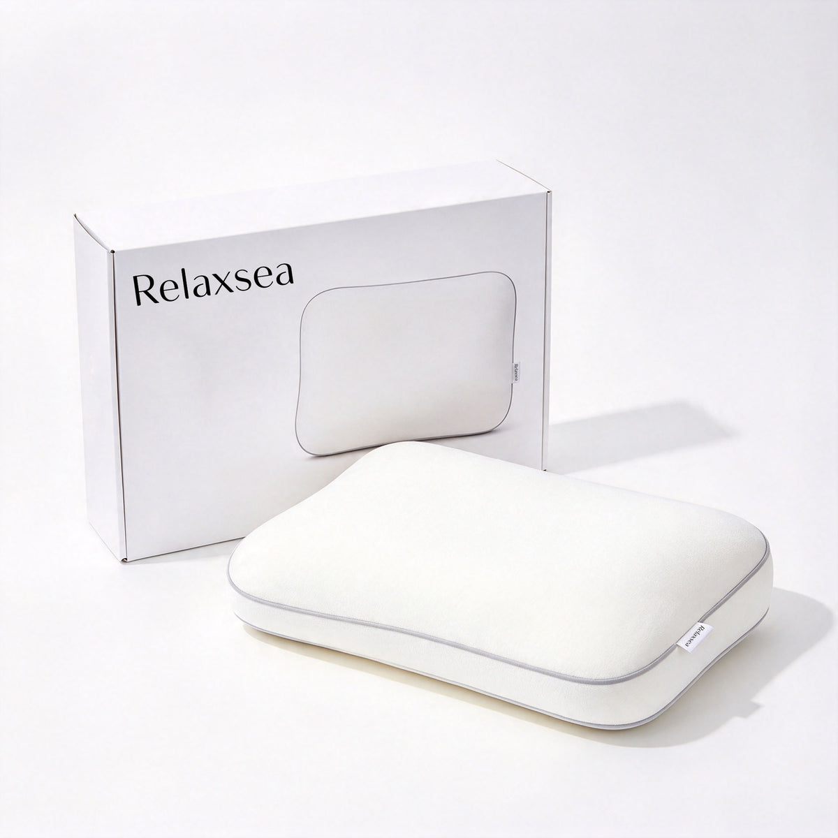 Relaxsea Memory Foam Pillow, Ergonomic Contour Cervical Pillow for Side Back Stomach Sleepers, Soft Support Bed Pillow, Vacuum Compressed for Convenient Shipping