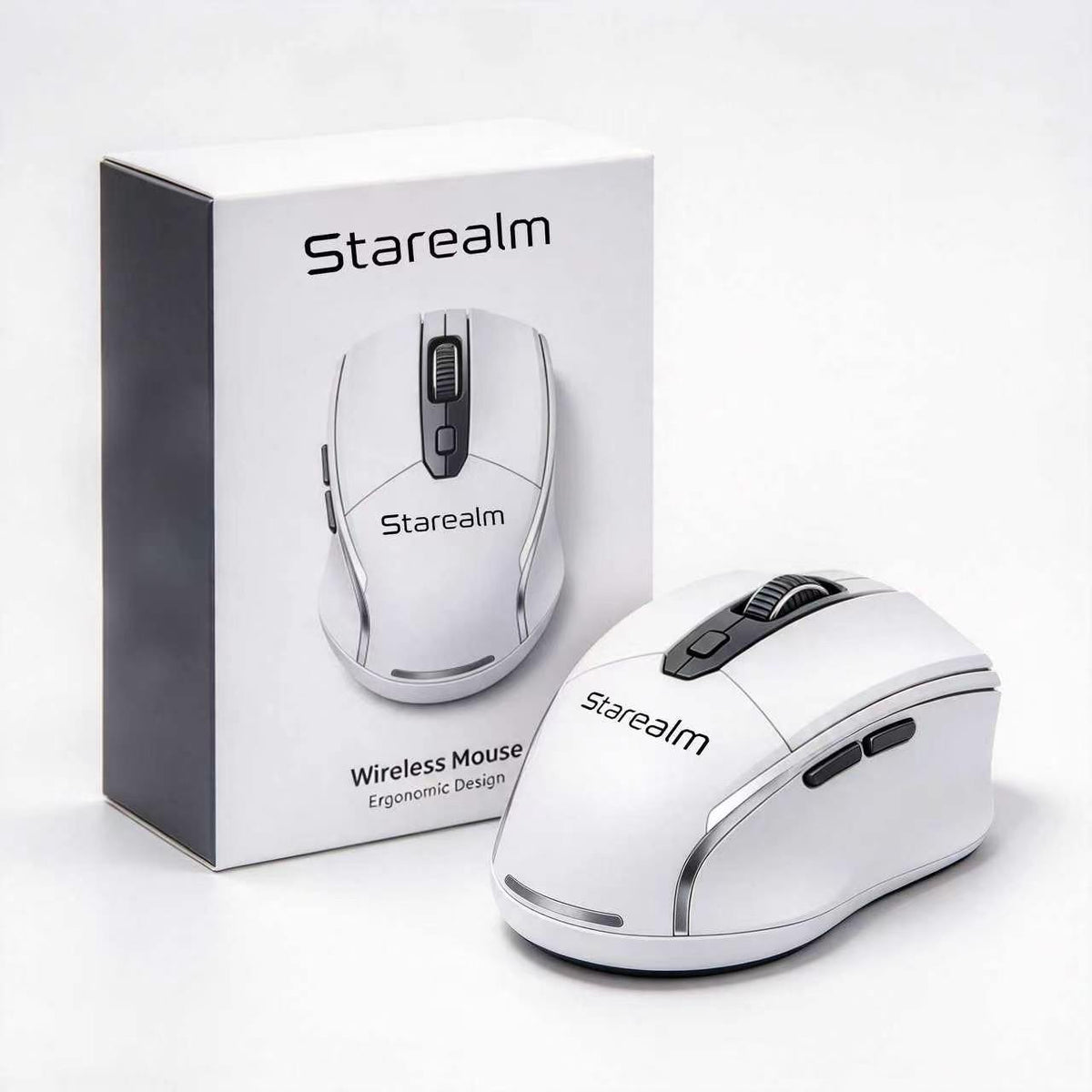 Starealm Wireless Computer Mouse, Ergonomic 2.4G Wireless Mouse with Adjustable DPI, Multi Buttons for Laptop Desktop PC Office Gaming