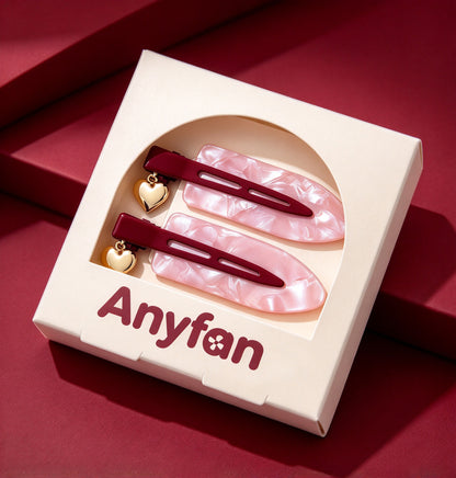 Anyfan Hair Clips, Heart Pendant Decorative Hair Clips, Acrylic Non Slip Hair Clips for Women Girls, Cute Hair Accessories for Daily Wear Party