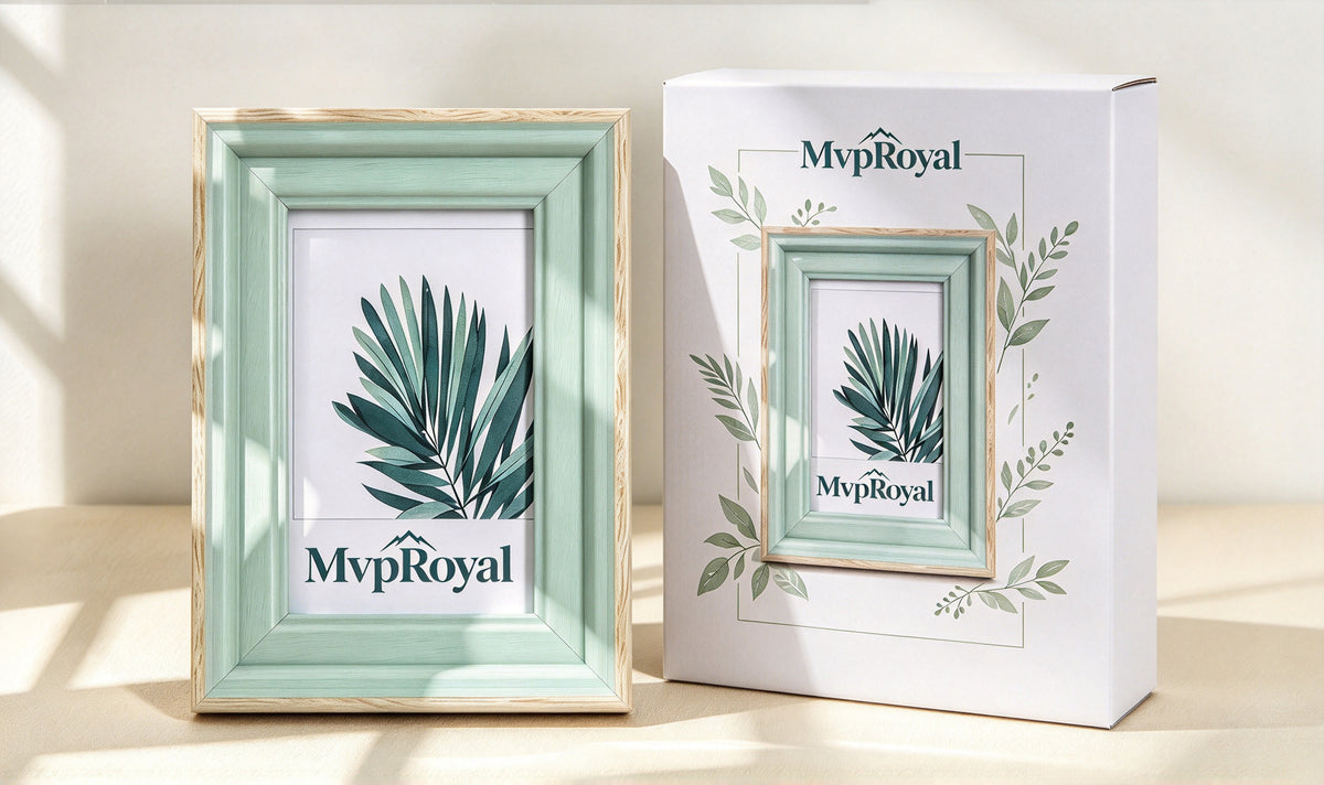 MvpRoyal Wooden Picture Frame, Mint Green Two-Tone Photo Frame, Tabletop Display & Wall Mount Photo Frame for Home Decor, Gift for Family Friends