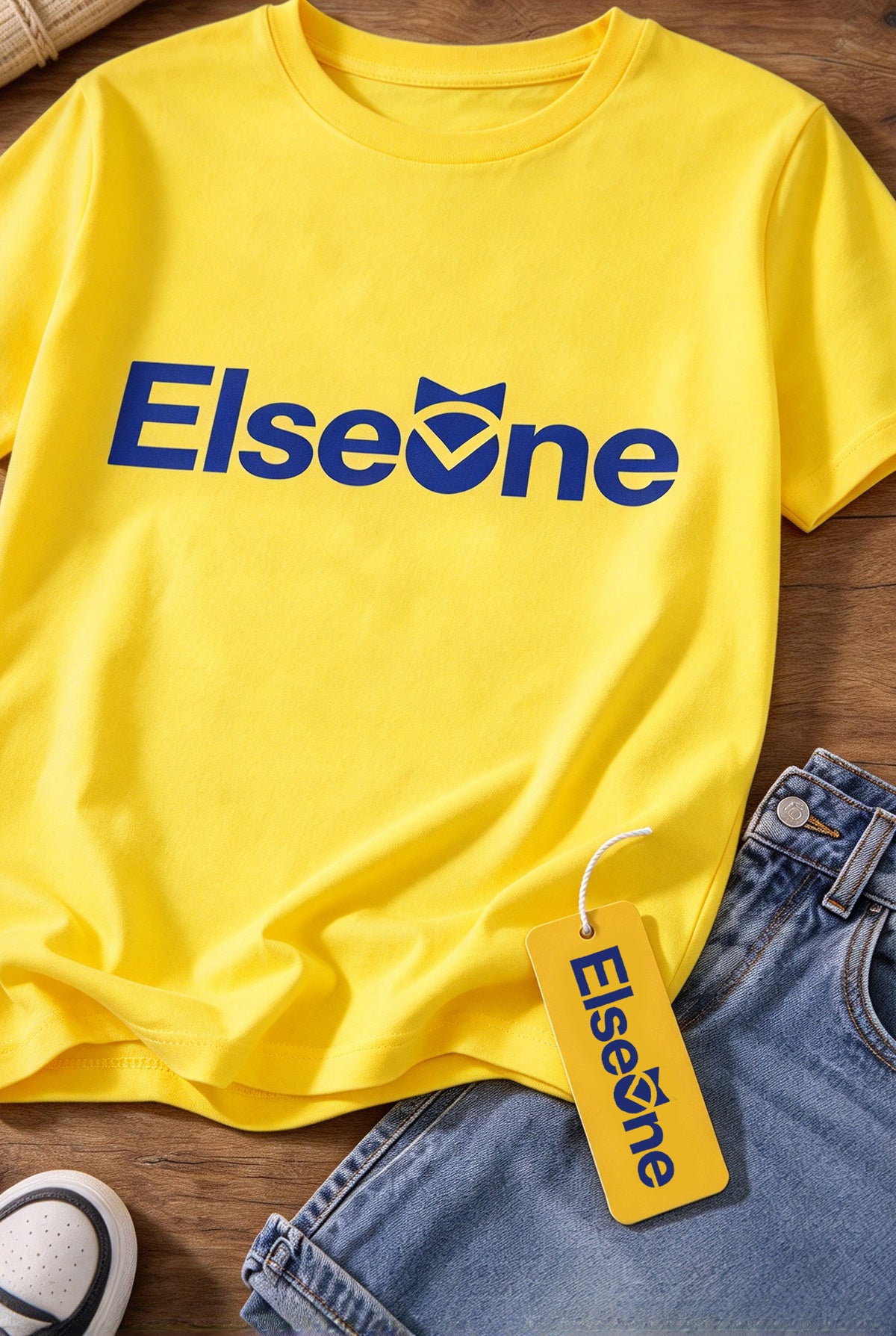 Elseone Men's Graphic T-Shirt, Crew Neck Short Sleeve Tee, Casual Classic Logo Print Summer Tops