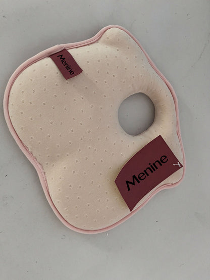 Menine Baby Head Shaping Pillow, Breathable Newborn Pillow with Center Cutout, Anti Flat Head Infant Support Pillow, Vacuum Compressed for Shipping