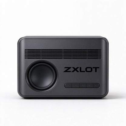 ZXLOT Desktop Bluetooth Speaker, Matte Black Compact Stereo Loudspeaker, Powerful Deep Bass Wireless Audio Speaker, Hi-Fi Sound Box for Home and Office