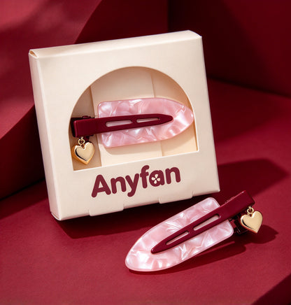Anyfan Hair Clips, Heart Pendant Decorative Hair Clips, Acrylic Non Slip Hair Clips for Women Girls, Cute Hair Accessories for Daily Wear Party