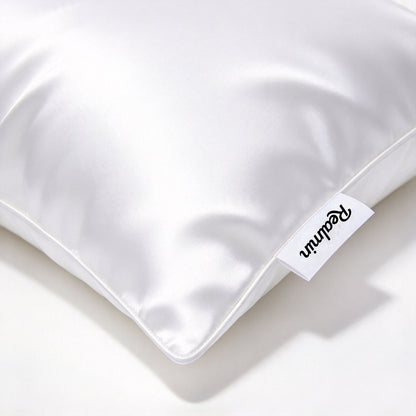 Realmin Satin Pillow for Hair and Skin, Silky Smooth Satin Pillow, Luxury Cooling Pillow for Sleeping, Vacuum Compressed for Convenient Shipping